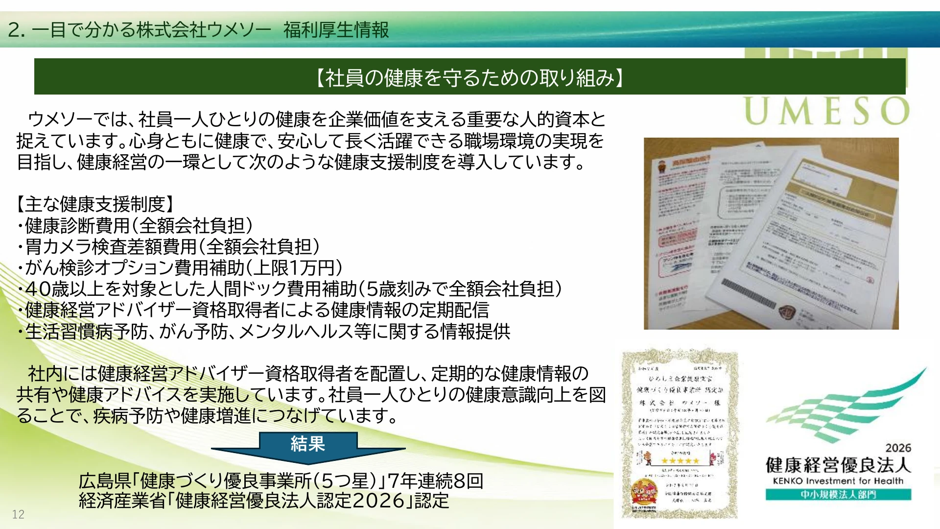 P.12 社員の健康を守るための取り組み